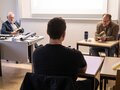 Veranstaltungsbericht Prof. Dr. Bernhard Frevel (links) und Prof. Dr. Thomas Heinicke während ihrer Lesung.